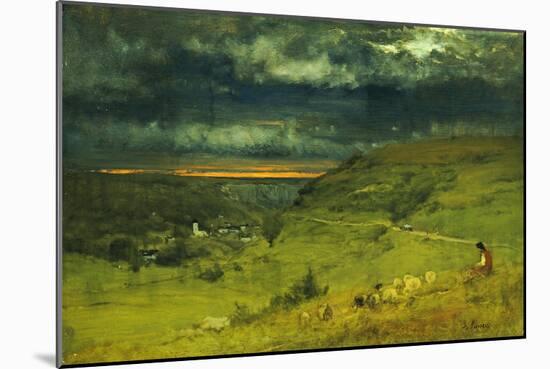 Sunset at et retat-George Inness-Mounted Giclee Print