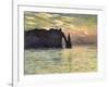 Sunset at Etretat, 1883-Claude Monet-Framed Giclee Print