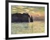 Sunset at Etretat, 1883-Claude Monet-Framed Giclee Print