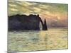 Sunset at Etretat, 1883-Claude Monet-Mounted Giclee Print