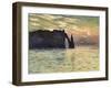 Sunset at Etretat, 1883-Claude Monet-Framed Giclee Print