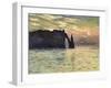 Sunset at Etretat, 1883-Claude Monet-Framed Giclee Print