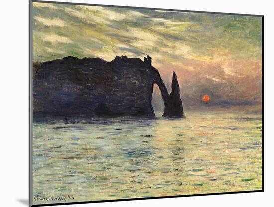 Sunset at Etretat, 1883-Claude Monet-Mounted Giclee Print