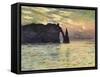 Sunset at Etretat, 1883-Claude Monet-Framed Stretched Canvas