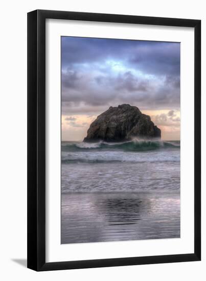 Sunset at Face Rock, Bandon Beach, Oregon Coast-Vincent James-Framed Photographic Print