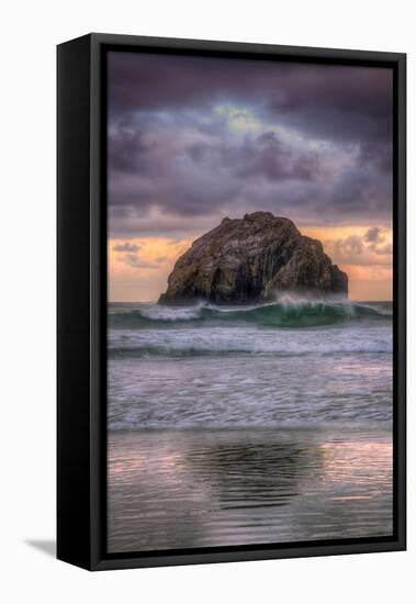 Sunset at Face Rock, Bandon Beach Oregon-Vincent James-Framed Stretched Canvas