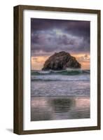 Sunset at Face Rock, Bandon Beach Oregon-Vincent James-Framed Photographic Print