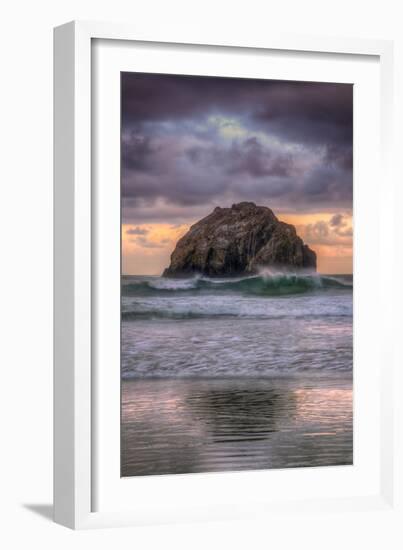 Sunset at Face Rock, Bandon Beach Oregon-Vincent James-Framed Photographic Print