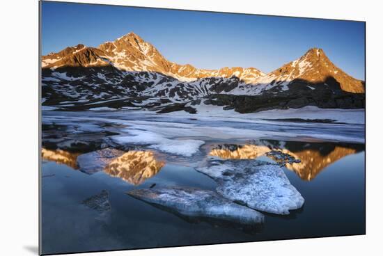 Sunset at Gavia Pass, Brescia province, Valtellina valley, Lombardy, Italy.-ClickAlps-Mounted Photographic Print