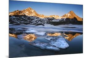 Sunset at Gavia Pass, Brescia province, Valtellina valley, Lombardy, Italy.-ClickAlps-Mounted Photographic Print