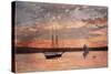 Sunset at Gloucester, 1880 (W/C & Graphite on Wove Paper)-Winslow Homer-Stretched Canvas