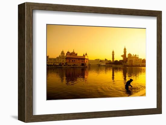 Sunset at Golden Temple in Amritsar, Punjab, India.-szefei-Framed Photographic Print