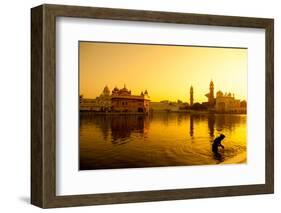 Sunset at Golden Temple in Amritsar, Punjab, India.-szefei-Framed Photographic Print