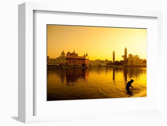 Sunset at Golden Temple in Amritsar, Punjab, India.-szefei-Framed Photographic Print