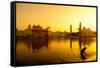 Sunset at Golden Temple in Amritsar, Punjab, India.-szefei-Framed Stretched Canvas