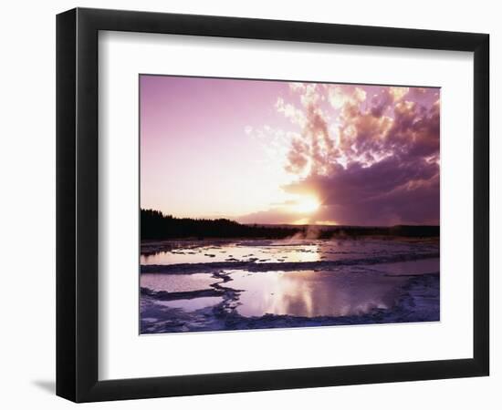 Sunset at Great Fountain Geyser-James Randklev-Framed Photographic Print