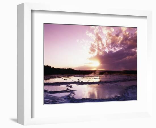 Sunset at Great Fountain Geyser-James Randklev-Framed Photographic Print