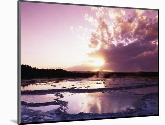 Sunset at Great Fountain Geyser-James Randklev-Mounted Photographic Print