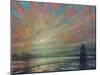 Sunset at Hammersmith Bridge, 2022 (Oil on Canvas)-Derek Hare-Mounted Giclee Print