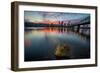 Sunset at Hawthorne Bridge, Eastbank Esplande, Portland Oregon-Vincent James-Framed Photographic Print