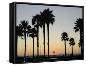 Sunset at Hermosa Beach, Los Angeles County, California, United States of America, North America-Aaron McCoy-Framed Stretched Canvas