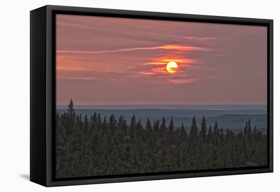 Sunset at Horseshoe Canyon, Cypress Hills Interprovincial Park, Alberta, Canada-null-Framed Stretched Canvas