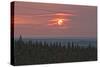 Sunset at Horseshoe Canyon, Cypress Hills Interprovincial Park, Alberta, Canada-null-Stretched Canvas