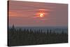 Sunset at Horseshoe Canyon, Cypress Hills Interprovincial Park, Alberta, Canada-null-Stretched Canvas