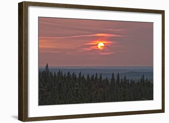 Sunset at Horseshoe Canyon, Cypress Hills Interprovincial Park, Alberta, Canada-null-Framed Photographic Print