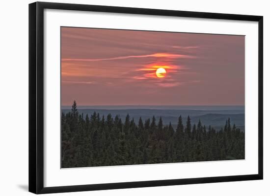 Sunset at Horseshoe Canyon, Cypress Hills Interprovincial Park, Alberta, Canada-null-Framed Photographic Print