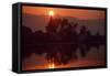 Sunset at Kywe Sun Wharf. KYWE SUN Wharf, Mandalay, Burma., 1980S (Photo)-James L Stanfield-Framed Stretched Canvas