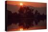 Sunset at Kywe Sun Wharf. KYWE SUN Wharf, Mandalay, Burma., 1980S (Photo)-James L Stanfield-Stretched Canvas