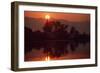 Sunset at Kywe Sun Wharf. KYWE SUN Wharf, Mandalay, Burma., 1980S (Photo)-James L Stanfield-Framed Giclee Print