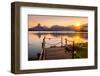 Sunset at Lagoa Rodrigo de Freitas in Rio de Janeiro, Brazil, South America-Alexandre Rotenberg-Framed Photographic Print