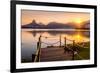 Sunset at Lagoa Rodrigo de Freitas in Rio de Janeiro, Brazil, South America-Alexandre Rotenberg-Framed Photographic Print