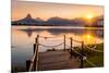 Sunset at Lagoa Rodrigo de Freitas in Rio de Janeiro, Brazil, South America-Alexandre Rotenberg-Mounted Photographic Print