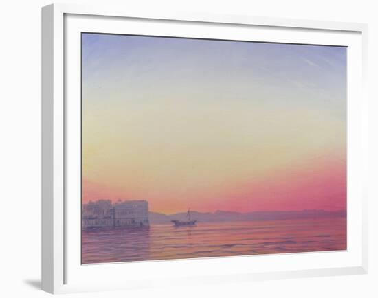 Sunset at Lake Palace, Udaipur-Derek Hare-Framed Giclee Print