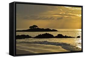 Sunset at Las Bachas, Santa Cruz Island, Galapagos Islands, UNESCO World Heritage Site, Ecuador-Michael Nolan-Framed Stretched Canvas