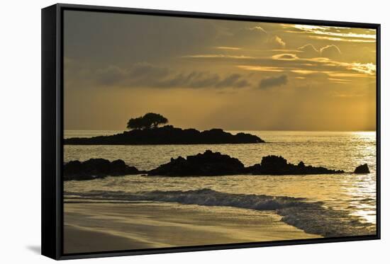 Sunset at Las Bachas, Santa Cruz Island, Galapagos Islands, UNESCO World Heritage Site, Ecuador-Michael Nolan-Framed Stretched Canvas