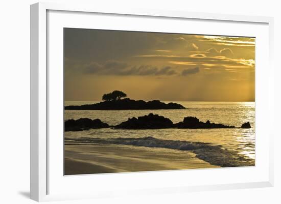 Sunset at Las Bachas, Santa Cruz Island, Galapagos Islands, UNESCO World Heritage Site, Ecuador-Michael Nolan-Framed Photographic Print