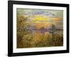 Sunset at Lavacourt-Claude Monet-Framed Art Print