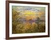 Sunset at Lavacourt-Claude Monet-Framed Art Print