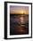 Sunset at Lighthouse, Lake MIchigan, MI-Mark Gibson-Framed Photographic Print