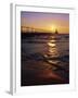 Sunset at Lighthouse, Lake MIchigan, MI-Mark Gibson-Framed Photographic Print