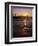 Sunset at Lighthouse, Lake MIchigan, MI-Mark Gibson-Framed Photographic Print