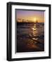 Sunset at Lighthouse, Lake MIchigan, MI-Mark Gibson-Framed Photographic Print