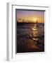 Sunset at Lighthouse, Lake MIchigan, MI-Mark Gibson-Framed Photographic Print