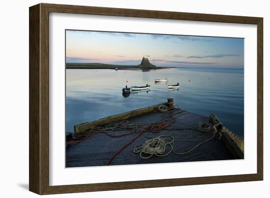 Sunset at Lindisfarne Castle, Holy Island, Northumberland, England, United Kingdom, Europe-Bill Ward-Framed Photographic Print