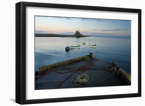 Sunset at Lindisfarne Castle, Holy Island, Northumberland, England, United Kingdom, Europe-Bill Ward-Framed Photographic Print