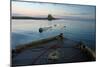 Sunset at Lindisfarne Castle, Holy Island, Northumberland, England, United Kingdom, Europe-Bill Ward-Mounted Photographic Print